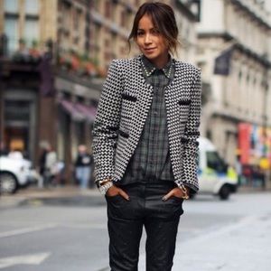 Joie houndstooth zip up jacket